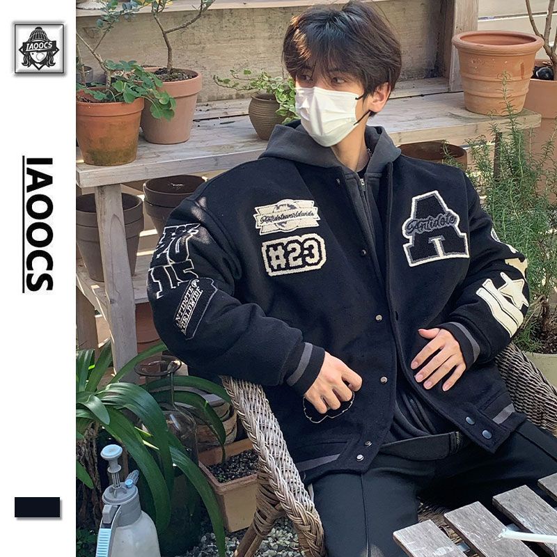 Áo Khoác Bóng Chày Dáng Rộng Thêu Họa Tiết Phong Cách Âu Mỹ Thời Trang Xuân Thu 2023 Cho Nam