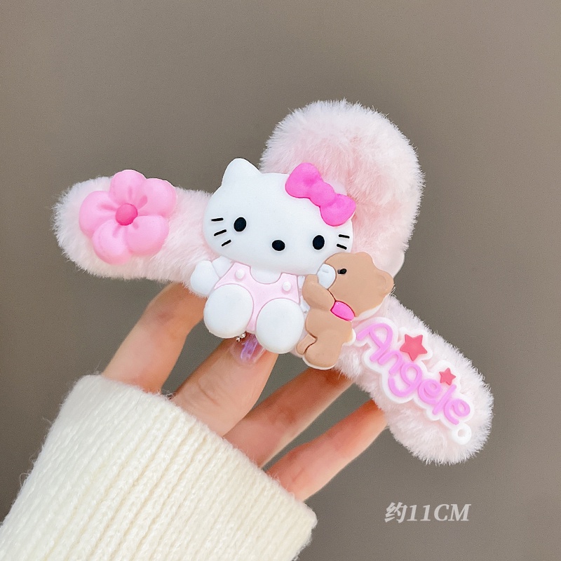 Sanrio Kẹp Tóc Hình kuromi Pom Pom Cinnamon Dễ Thương Cho Bé