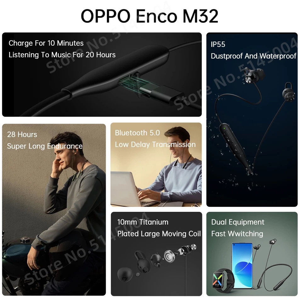 OPPO Enco M32 Hanging neck sports Bluetooth earphones