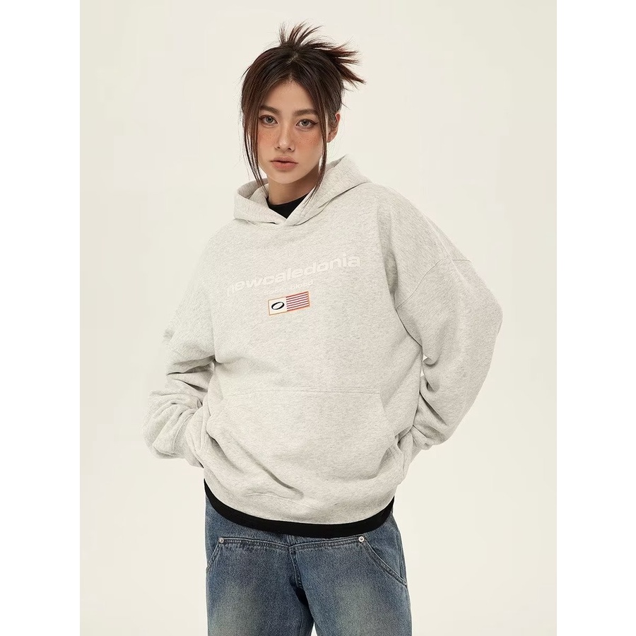Áo hoodie Tay Dài Dáng Rộng In Hình Bọt Biển Thời Trang Hàn Quốc Dành Cho Nam Nữ