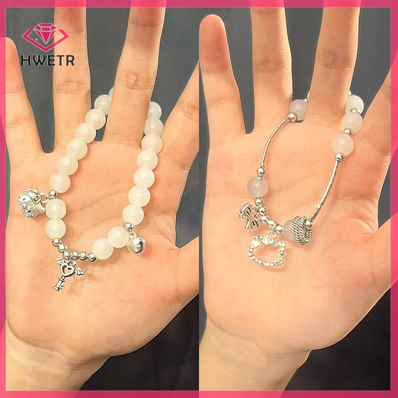 SANRIO Hwtr Vòng Tay Chuỗi Hạt Hợp Kim Hình hello kitty Thời Trang Ngọt Ngào Cho Nữ Mới
