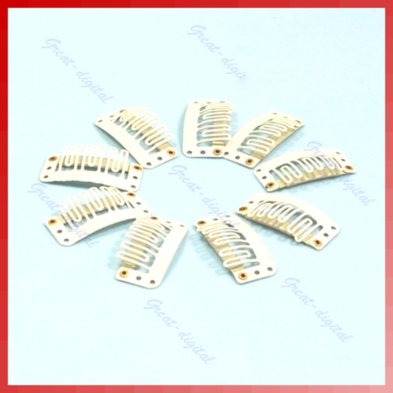 GOO 10X U Tóc Vàng Hình Kẹp Cho Tóc Nối Dài Tóc Giả Sợi Ngang Kẹp32mm