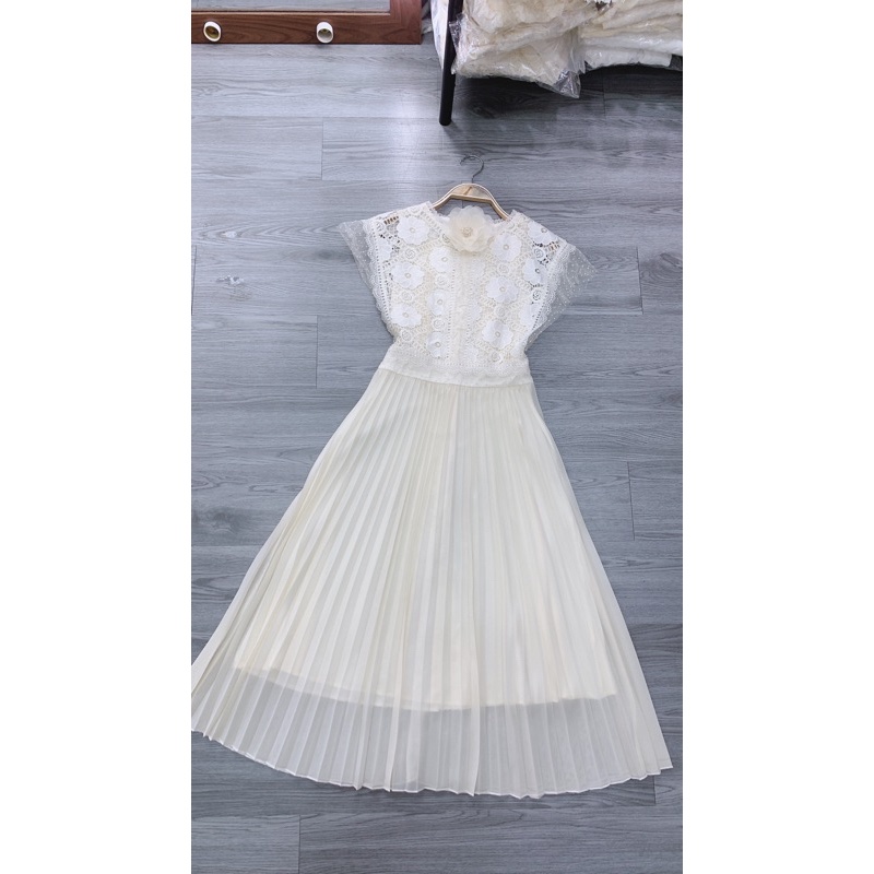 Váy ren dập ly tiểu thư dự tiệc, đầm ren tiệc cưới miiu