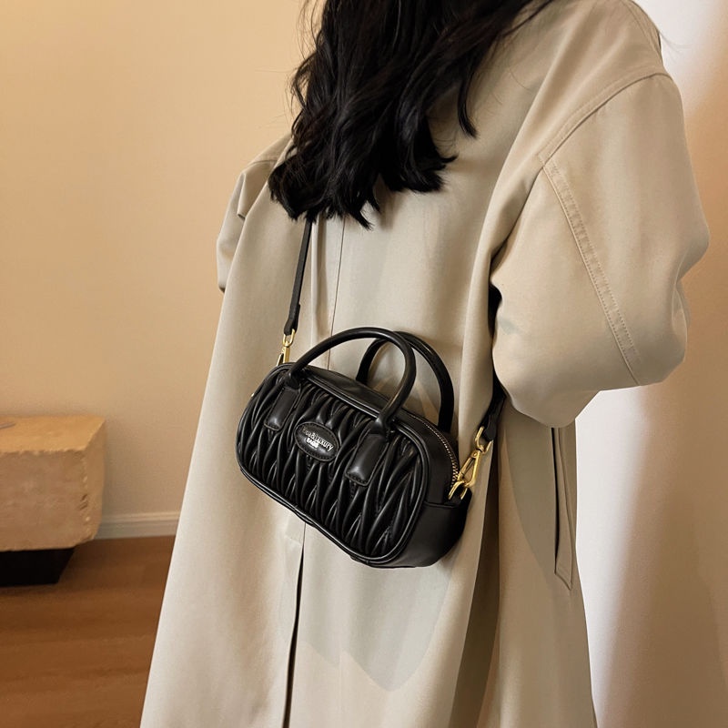 Túi Đeo Chéo Vai Xếp Ly Bằng Da pu Phong Cách retro Thời Trang 2023 Dành Cho Bạn Nữ