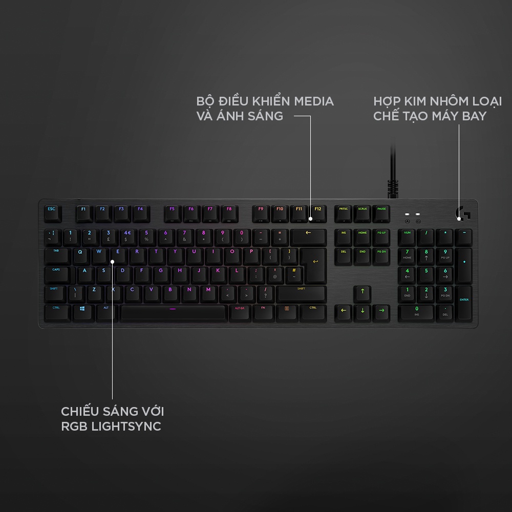 Bàn phím cơ Logitech G512 Carbon RGB - RGB Lightsync