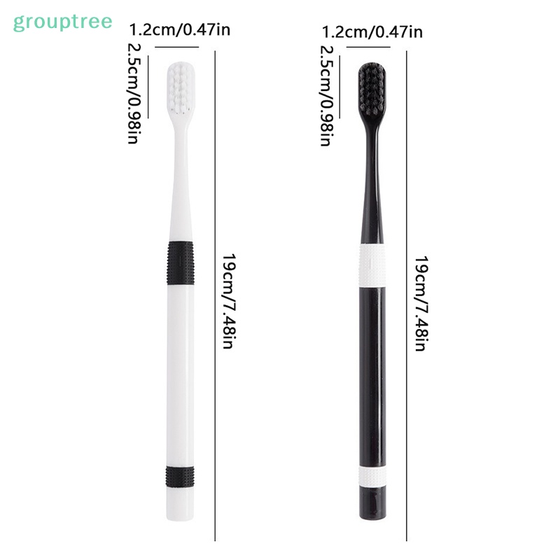 Set 2 Bàn Chải Đánh Răng Than Tre Lông Siêu Mềm Mịn Cho Người Lớn Và Trẻ Em prta
