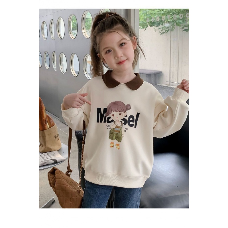 Áo Thun polo Tay Dài Phong Cách Hàn Quốc Thời Trang Mùa Thu 2023 Mới Cho Bé Gái