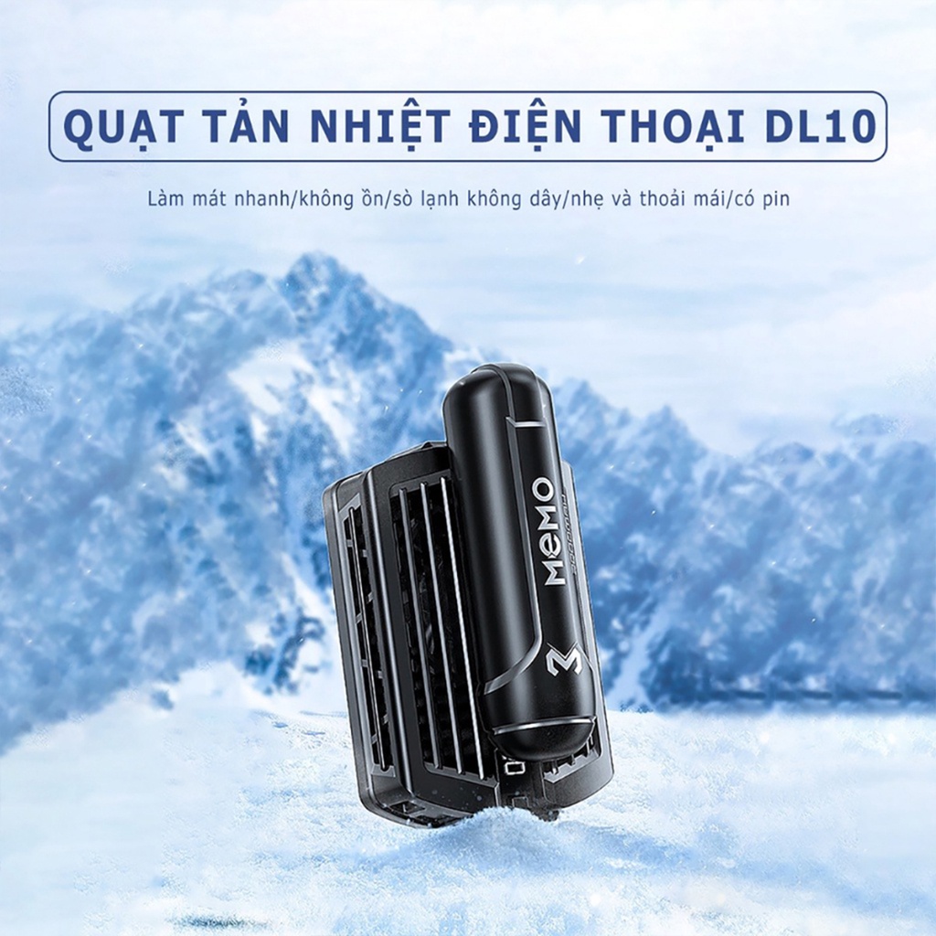 Quạt Tản Nhiệt Điện Thoại MEMO DL10  - Làm Mát Siêu Nhanh - ĐÈN LED RGB