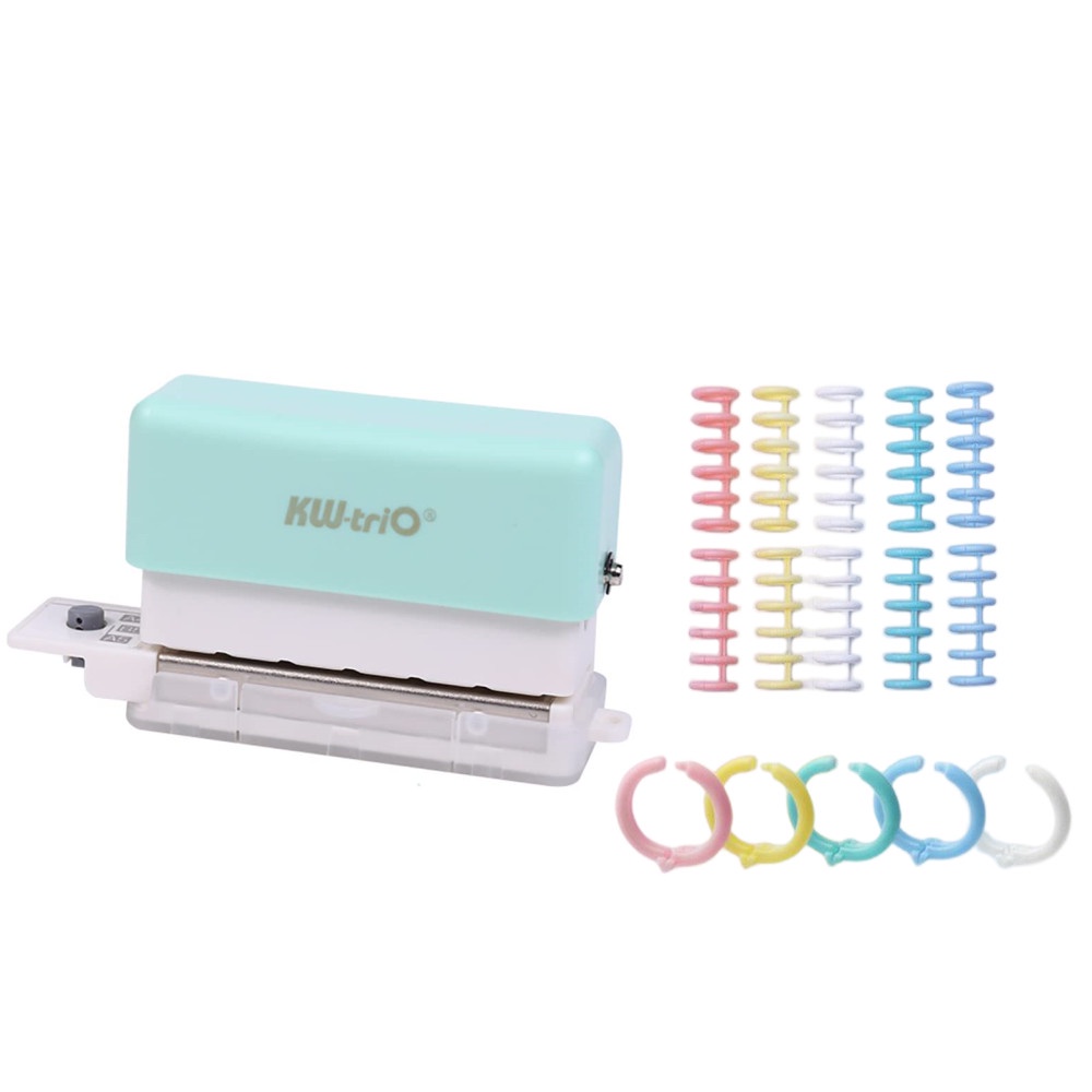 Dụng Cụ Đục Lỗ 6 Lỗ mini Dễ Thương Di Động Với 2 Tờ 5 Màu Có Sẵn