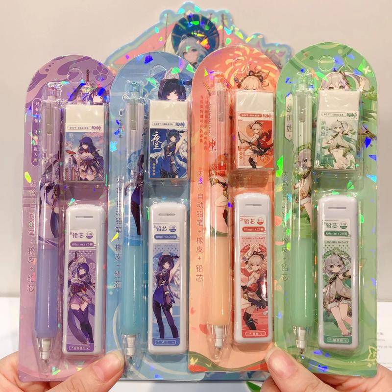 Cục Tẩy Bút Chì Tự Động 0.5mm Bằng Nhựa Họa Tiết Hoạt Hình 2023 game genshin shogun nahida yelan yoimiya