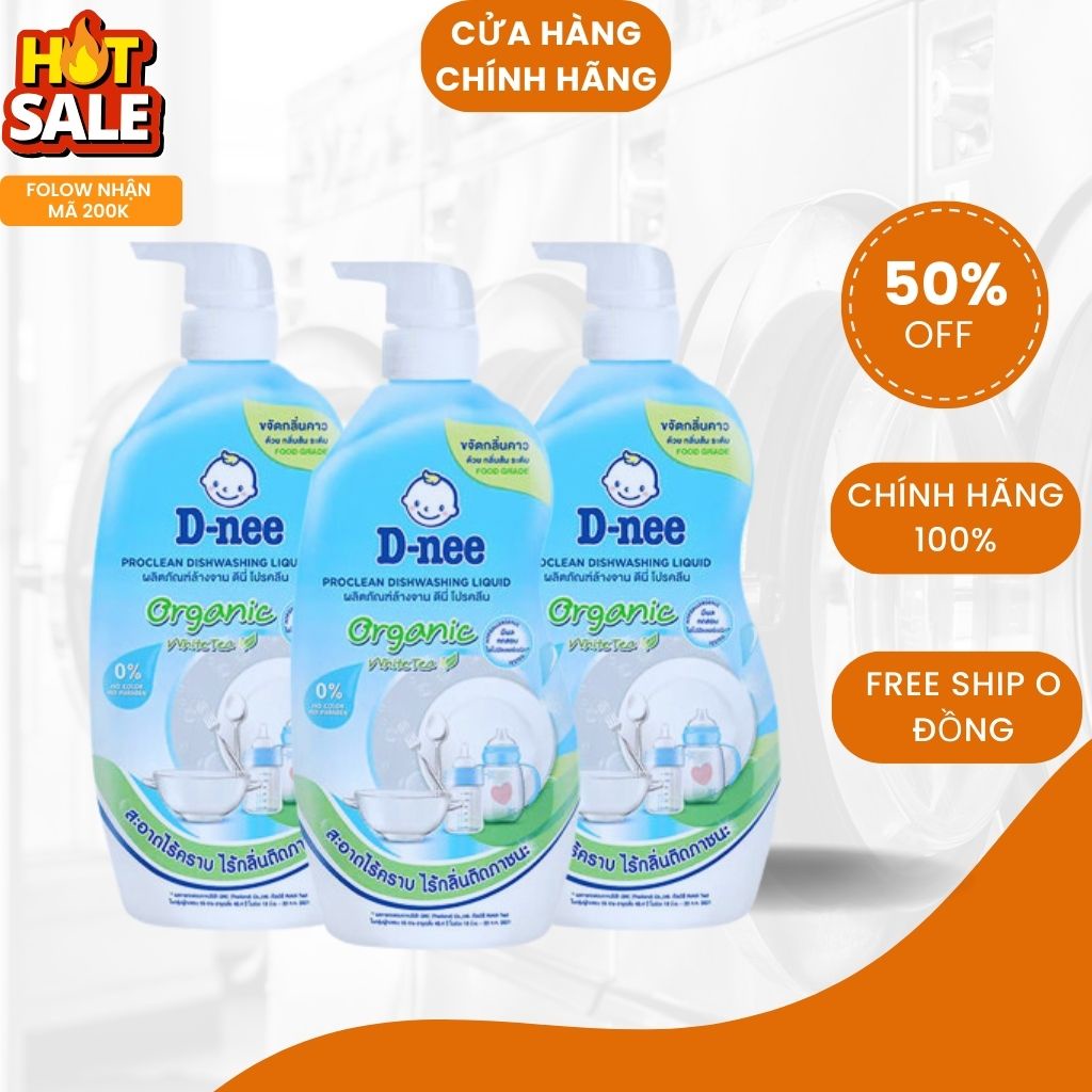 (Combo 3 Chai) Nước xúc bình sữa Dnee 600ml ..