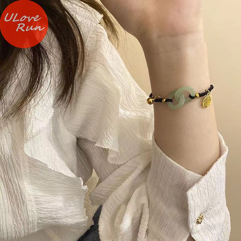 Uloverun fu Vòng Tay Dây Bện May Mắn Màu Đỏ May Mắn Có Chuông Quà Tặng Trang Sức Cho Cặp Đôi vn