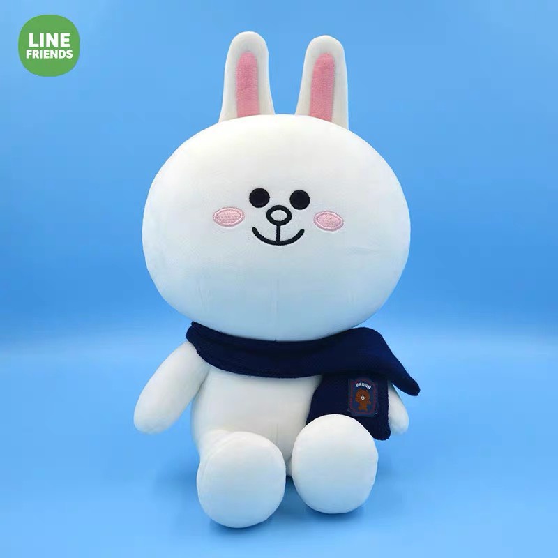 Gấu bông Brown Cony đeo khăn len