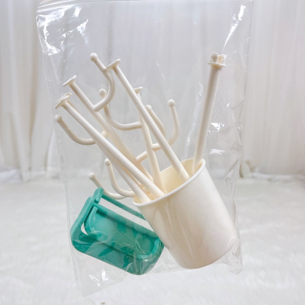 Giá úp bình sữa có nắp cao cấp và lỗ thoáng khí mẫu mới, thoát nước khô ráo shop uni baby