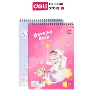 Vở vẽ học sinh tô màu, sổ phác thảo ký họa Deli 60 trang, giấy chống lóa - Màu Hồng/Xanh - 1 quyển