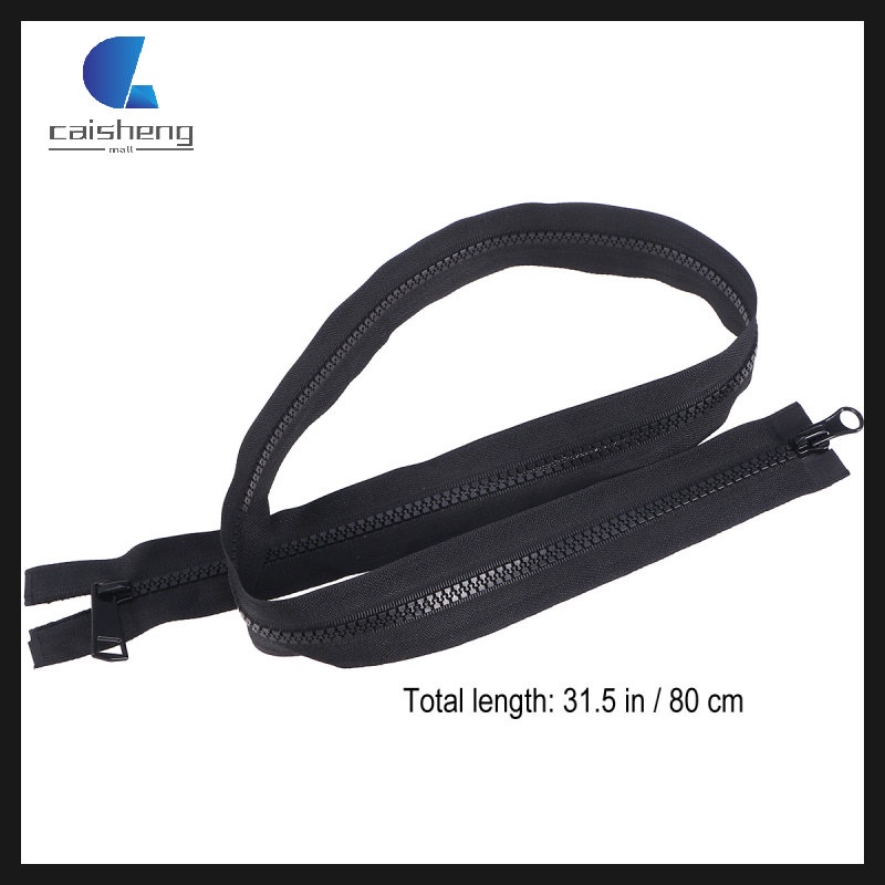 Dây Khóa Kéo Đôi Bằng nylon Màu Đen 2 Chiều Dài 80Cm Chuyên Dụng Cho Thợ May