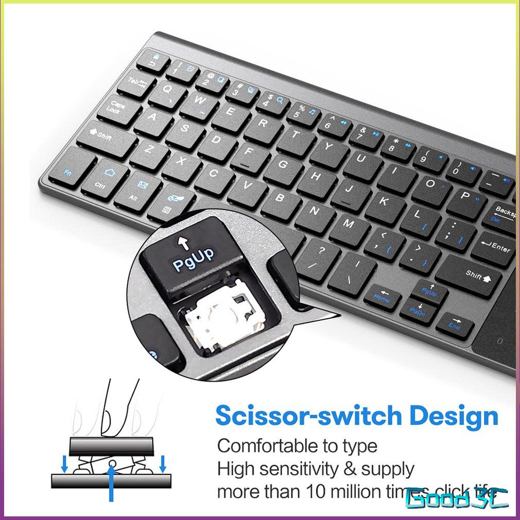 Bàn phím mini không dây USB 2,4 GHz mỏng Wither Touchpad số