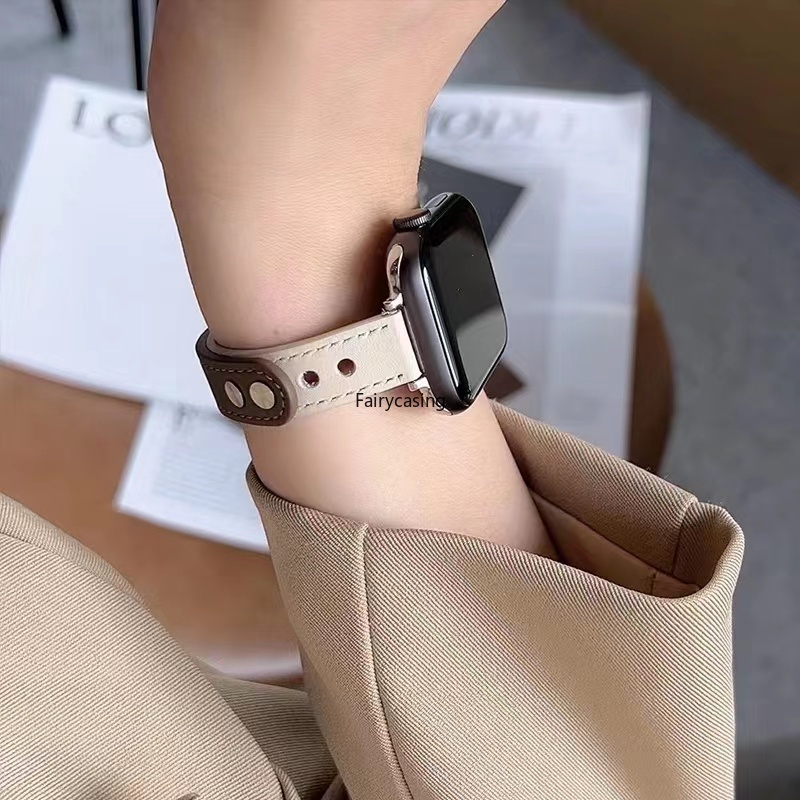 Dây Đeo Bằng Da Mỏng Cho Đồng Hồ Thông Minh apple watch ultra 41mm 49mm 44mm 45mm 40 38 42 mm 9 8 7 3 4 5 6 se 2 1