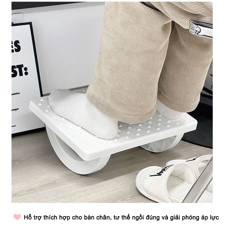 Ghế Gác Chân Massage, Ghế Kê Chân Công Thái Học Cho Dân Văn Phòng, Sinh Viên, Chơi Game Mát Xa Thư Giãn, Chắc Chắn