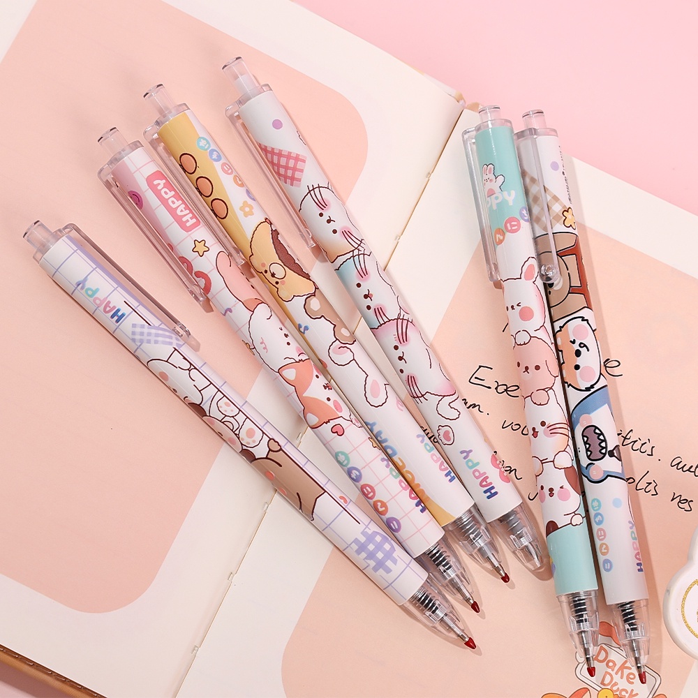 Bút Mực gel Dạng Nhấn Hình Mèo Hoạt Hình Cỡ Lớn 0.5mm