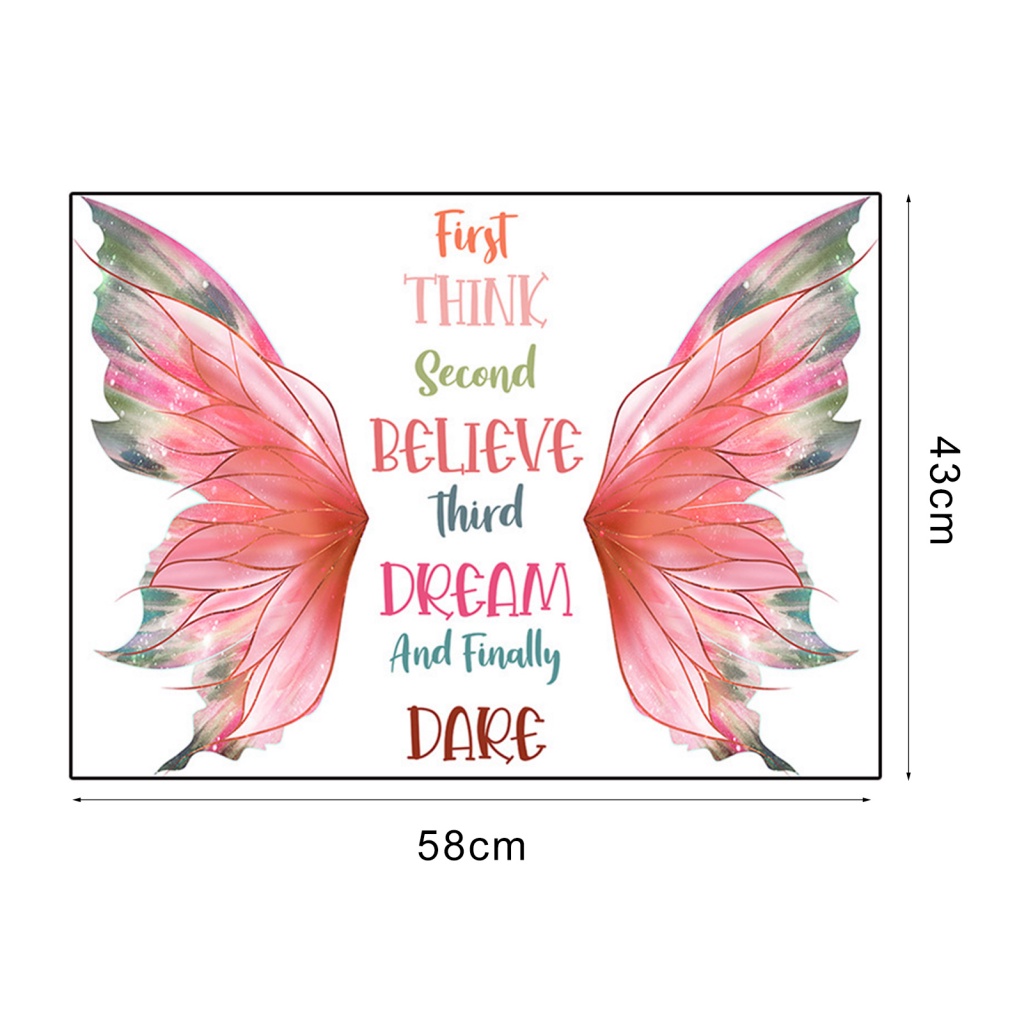 Đồ Chơi Bất Ngờ Độc Đáo Cho Bé| Sticker Dán Tường Tự Dính Chống Thấm Nước Hình Đôi Cánh Màu Hồng Trang Trí Nhà Cửa