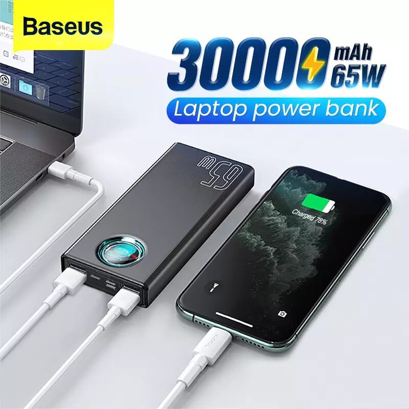 Sạc dự phòng Baseus 65W PD 30000mah sạc nhanh dùng cho smatphone/ipad.Chính hãng
