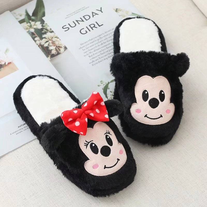 DISNEY Dép Bông Đi Trong Nhà Hình Chuột mickey / Vịt donald / Gấu Pooh / Chuột mickey Dễ Thương Cho Bé Gái