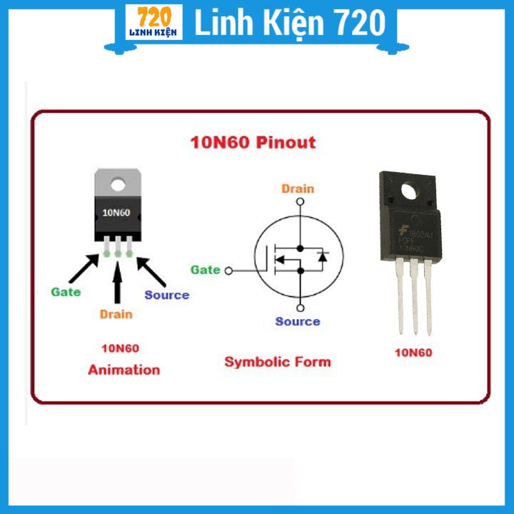 10N60 TO-220 N-CH mosfet điện áp cao 600V 10A
