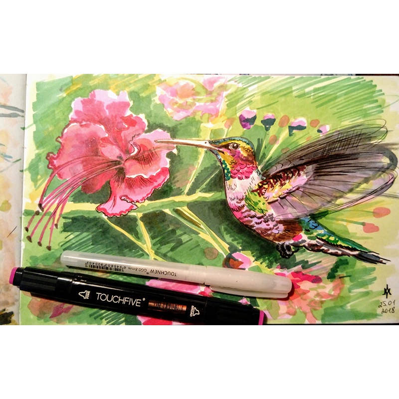 Bộ 12 Bút Đánh Dấu Thiết Kế Truyện Tranh Dễ Thương Dùng Vẽ Tranh