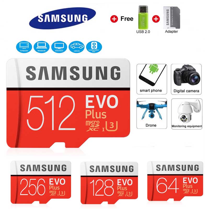 Thẻ Nhớ Micro SD 4GB 16GB 32GB 64GB 128GB tf 256GB 512G SDHC SDXC Grade EVO + Class 10 C10 UHS