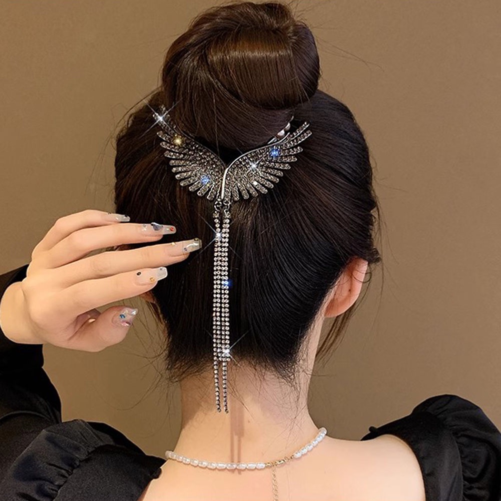 Trâm Cài Tóc Đính Kim Tuyến Và Tua Rua Phong Cách vintage Cho Nữ