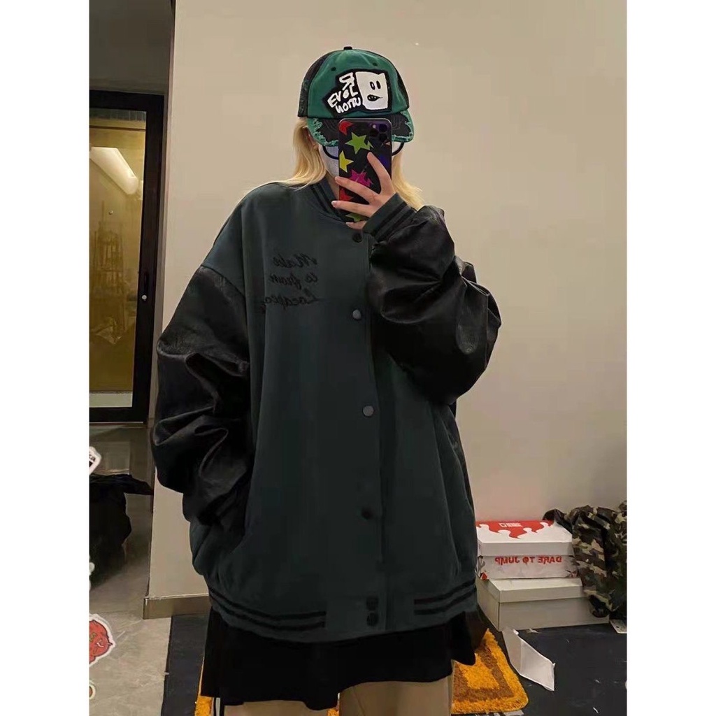 Áo Khoác Bóng Chày Dáng Rộng In Chữ Phong Cách Mỹ Thời Trang Xuân Thu Cho Cặp Đôi xsen