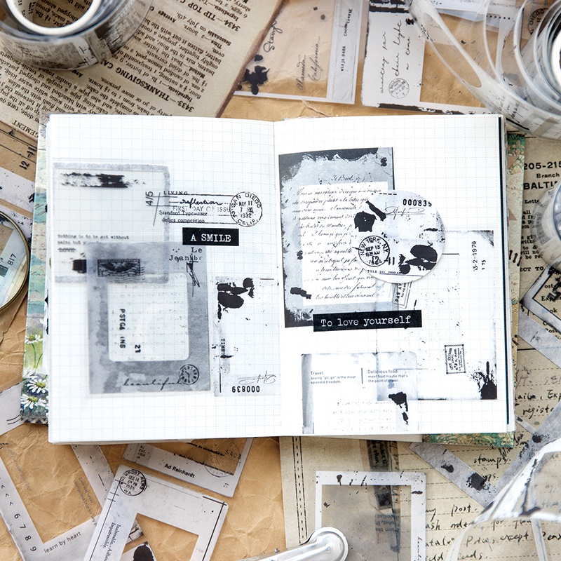 Băng Keo pet washi 50mm * 2m Phong Cách vintage