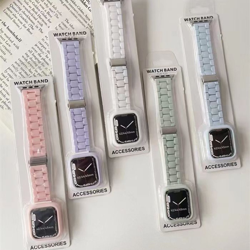 Dây Đeo Nhựa Màu Kẹo Cho Đồng Hồ Thông Minh iwatch 9 8 7 6 se 5 4 3 ultra 2 42mm 40mm 41mm 45mm 44mm 38mm