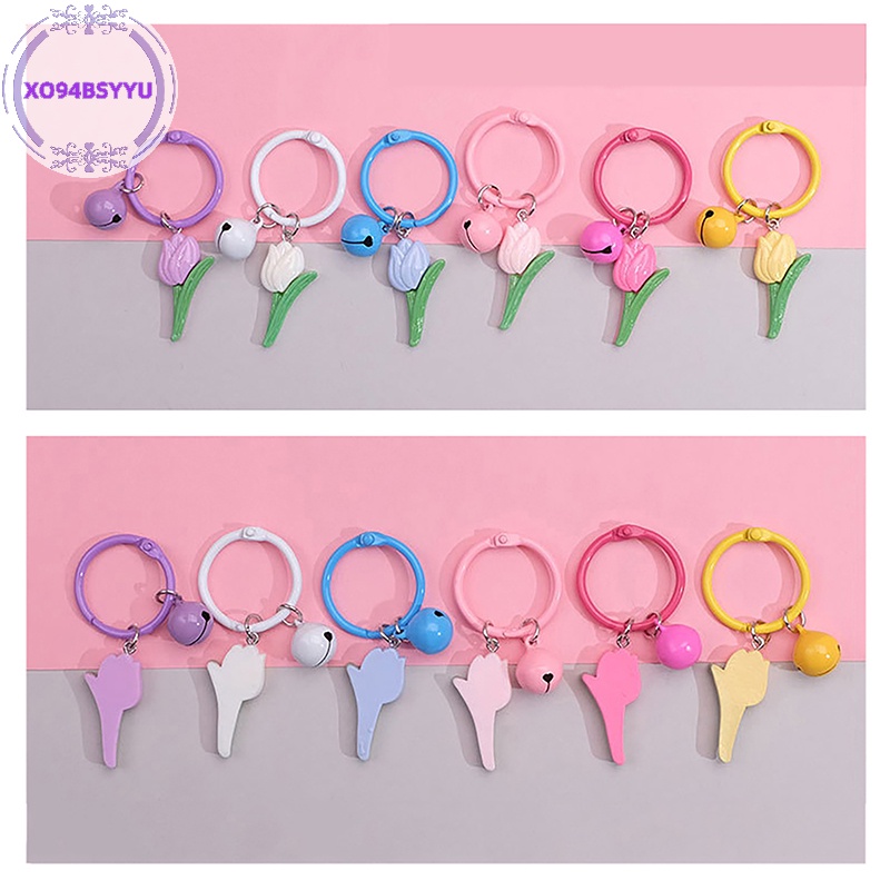 Xo94bsyu Móc Chìa Khóa resin Hình Hoa Màu Kẹo Dễ Thương Trang Trí Ba Lô Cho Nữ vn