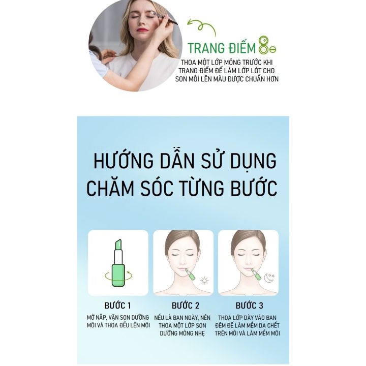 Son Dưỡng Môi Lip balm SADOER ALOE VERA, Giúp Chăm Sóc Đôi Môi Mềm, Căng Mọng Và Đàn Hồi Lyyoga S14
