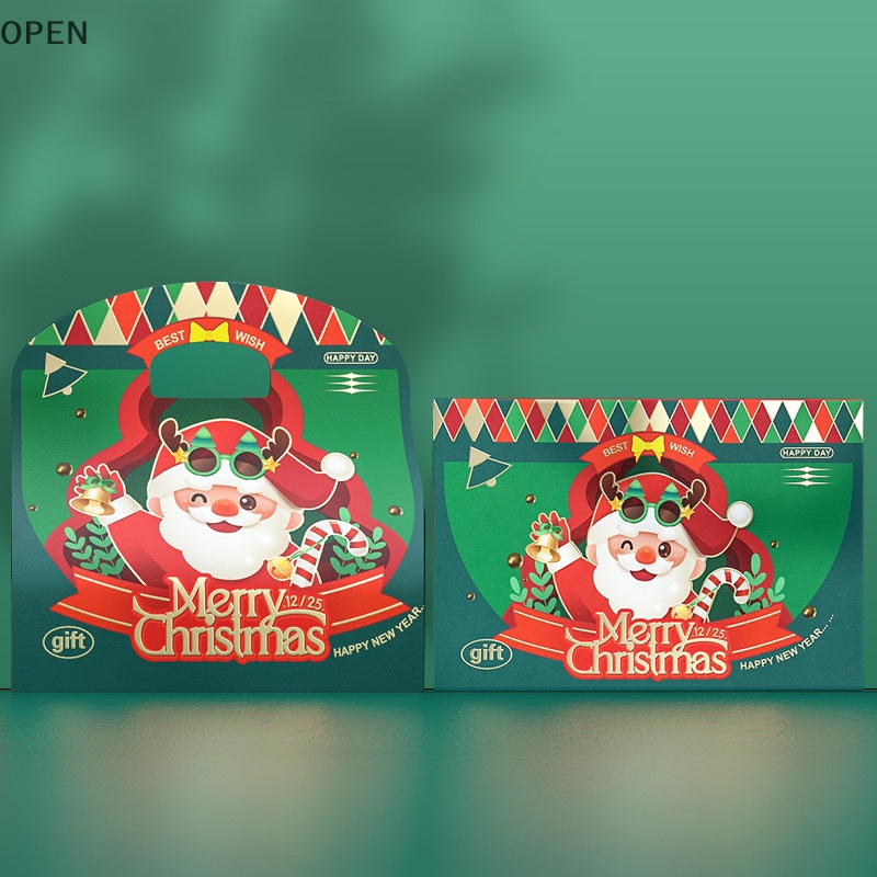 Hộp Đựng Kẹo Cầm Tay Hình Ông Già Noel / Táo Dùng Trang Trí Giáng Sinh / Năm Mới vn