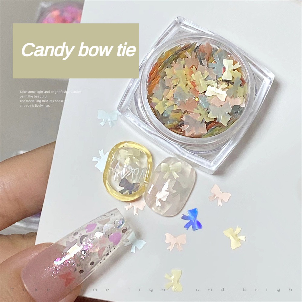 Miếng Dán Trang Trí Móng Tay Nghệ Thuật dopamine Năm Cánh Đính Sequin Hình Hoa Ngôi Sao Trái Tim Nơ Màu Hồng