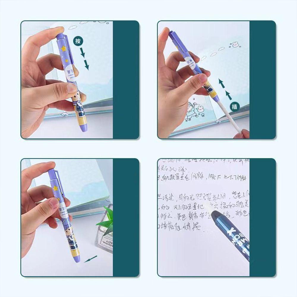 Bút Tẩy mmluck Dạng Nhấn Thay Thế Lõi Bút Hình Hoạt Hình Độ Co Giãn Cao Không Để Lại Dấu Vết