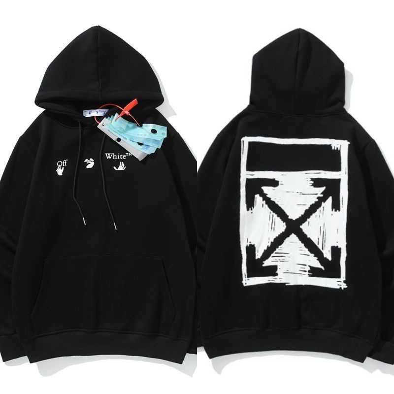 Hàng Có Sẵn Áo sweater Chui Đầu Cỡ Lớn Tay Dài Có Mũ Trùm In logo graffiti Thời Trang Thường Ngày Màu Trắng Chất Lượng Cao Cho Nam Và Nữ