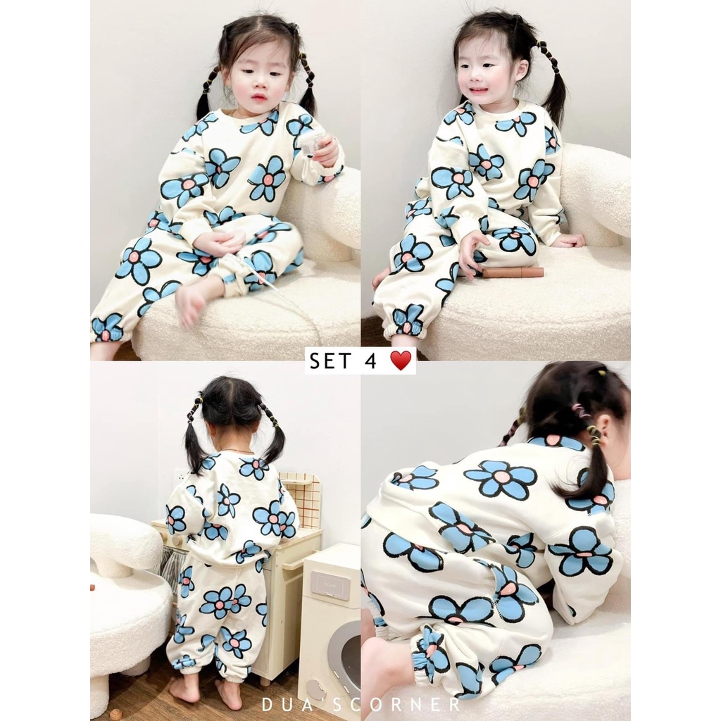 ✨MALINHKID✨BN069-Bộ nỉ bé gai VNXK nhiều màu