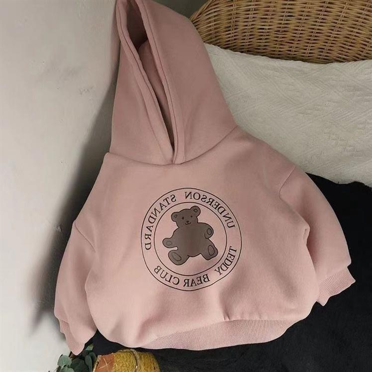 Áo Khoác hoodie Thu Đông Lót Nhung In Họa Tiết Hoạt Hình Phong Cách Hàn Quốc 2023 Cho Bé