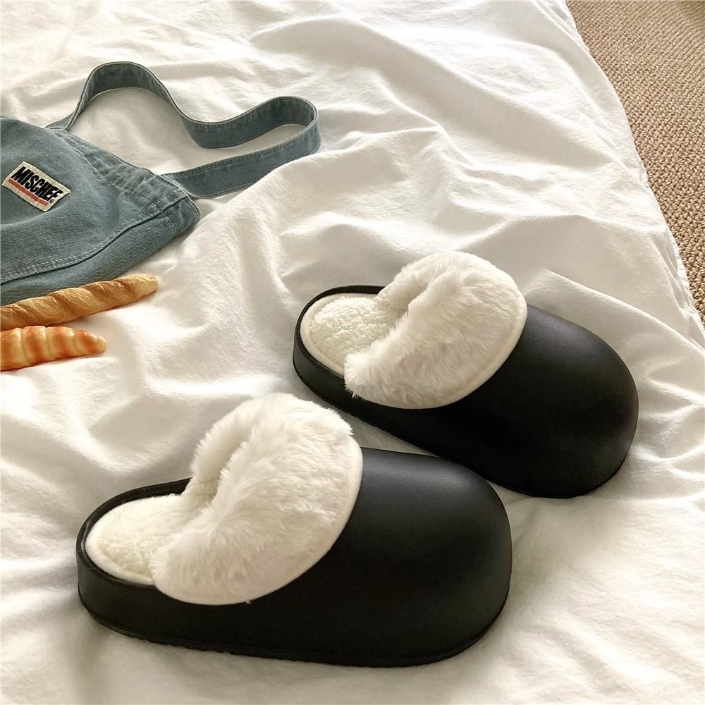 🔥Có Hàng Sẵn🔥Dép cotton Bít Mũi Đi Trong Nhà Đế Dày Giữ Ấm Mùa Đông Cho Nữ