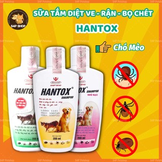  Sữa tắm Hantox diệt ve rận bọ chét cho chó mèo phòng diệt ve rận bọ chét dưỡng lông cho thú cưng 200ml 