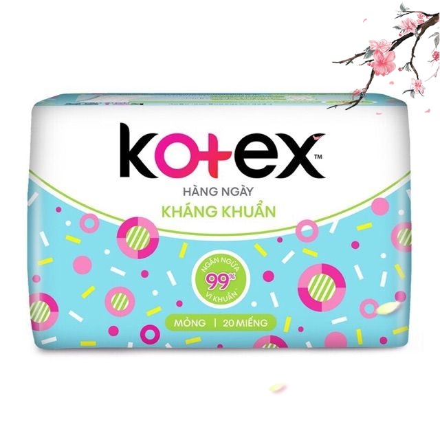 Băng vệ sinh Kotex hằng ngày kháng khuẩn gói 40 miếng/gói Hàng chính hãng