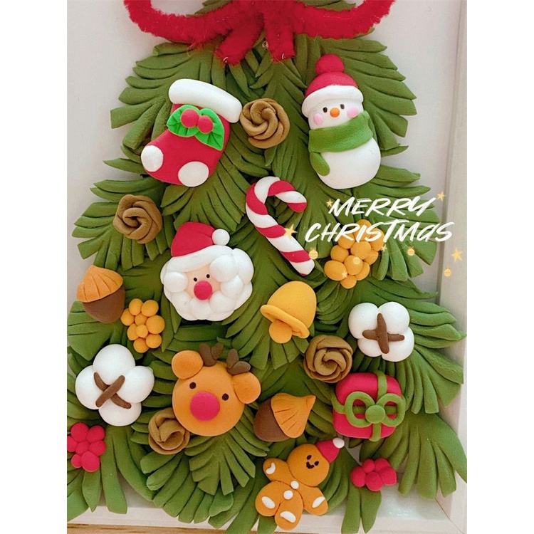 🎄Christmas Khung Ảnh Ba Chiều Bằng Đất Sét Hình Cây Thông Giáng Sinh Ba Chiều diy Sáng Tạo Làm Quà Tặng Giáng Sinh Trang Trí Nội