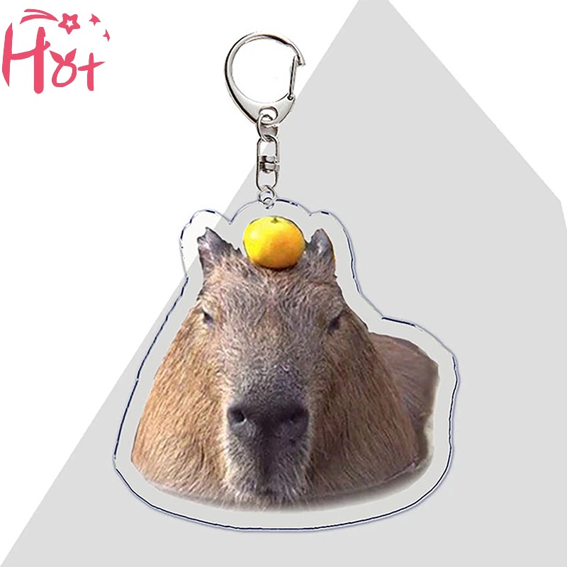 Móc Chìa Khóa Bằng acrylic Hình capybara Hoạt Hình Dễ Thương Cho Nữ