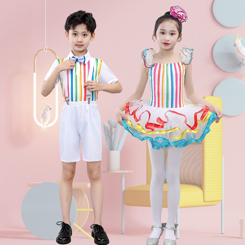 Váy Công Chúa pettiskirt Bằng Vải Tuyn Đính Kim Cương Màu Cầu Vồng Cho Bé Trai Và Bé Gái