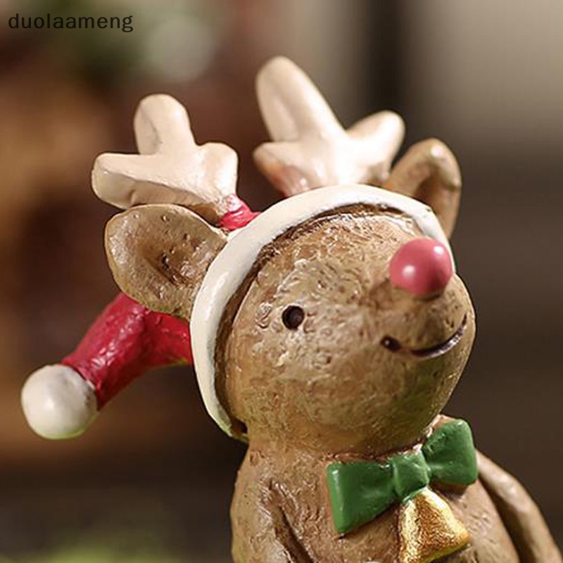 Mô Hình Giáng Sinh mini Bằng Nhựa resin Hình Tượng Tuần Lộc / Ông Già Noel Thủ Công