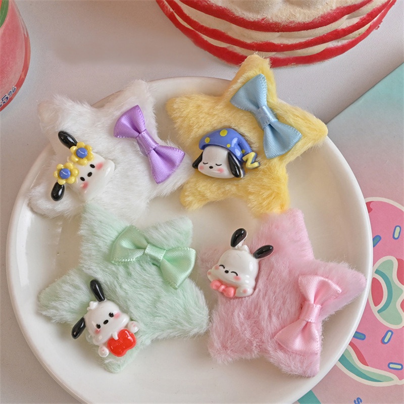 Sanrio Dây Cột Tóc Phủ Lông Họa Tiết melody my melody Dễ Thương Cho Nữ